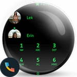 theme dialer flat black green android application logo